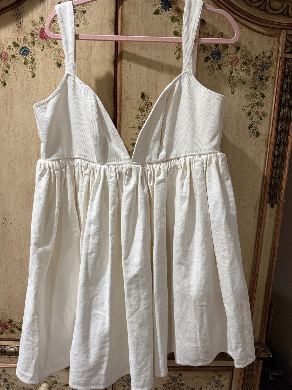 Women's White Cotton Babydoll dress